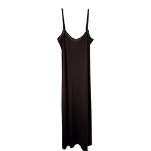 VTG Mel-Lin Black Nylon Full Slip/Midi Dress Size 36